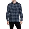 Tailorbyrd Super Soft Plaid Sweater Shirt In Blue