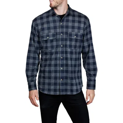 Tailorbyrd Super Soft Plaid Sweater Shirt In Blue