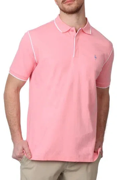 Tailorbyrd Supersoft Interlock Polo In Coral Reef