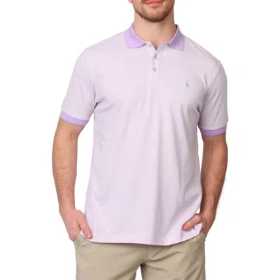 Tailorbyrd Supersoft Stripe Yarn Dye Polo In Lilac