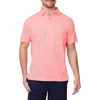 Tailorbyrd Supersoft Stripe Yarn Dye Polo In Neon Coral