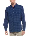 Tailorbyrd Tailorbryd Gingham Printed Performance Shirt In Blue