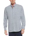 Tailorbyrd Tailorbryd Gingham Printed Performance Shirt In Blue