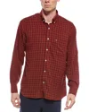 Tailorbyrd Tailorbryd Gingham Printed Performance Shirt In Brown