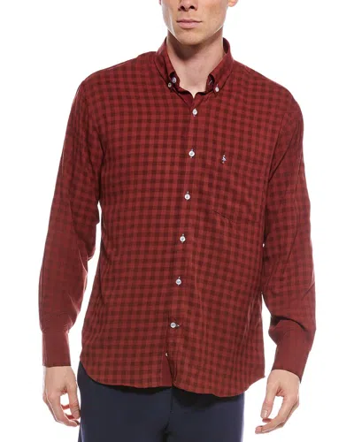 TAILORBYRD TAILORBRYD GINGHAM PRINTED PERFORMANCE SHIRT