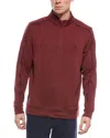 Tailorbyrd Tailorbryd Textured Knit Performance 1/4-zip Pullover In Red