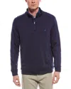 Tailorbyrd Tailorbryd Textured Knit Performance 1/4-zip Pullover In Blue