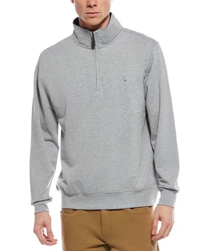 Tailorbyrd Tailorbryd Textured Knit Performance 1/4-zip Pullover In Gray