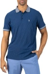 Tailorbyrd Tech Slub Performance Polo In Blue