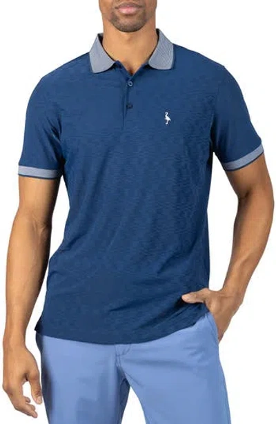 Tailorbyrd Tech Slub Performance Polo In Blue