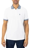Tailorbyrd Tech Slub Performance Polo In White