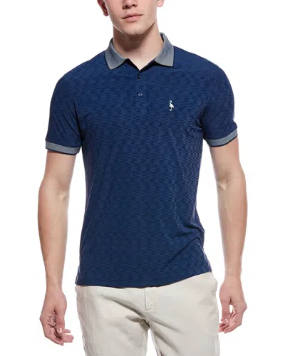 Tailorbyrd Tech Slub Textured Performance Polo Shirt In Blue