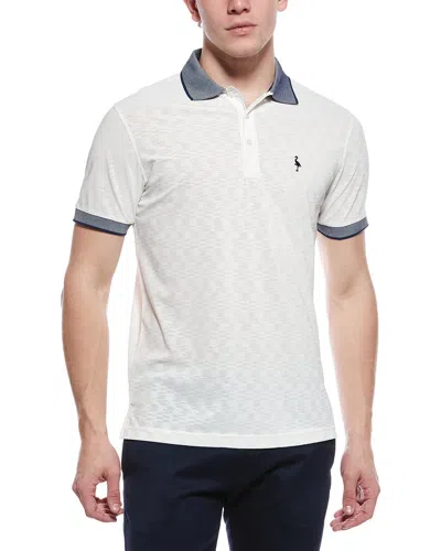 Tailorbyrd Tech Slub Textured Performance Polo Shirt In White