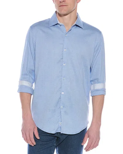 Tailorbyrd Textured Birds Eye Dress Shirt In Blue