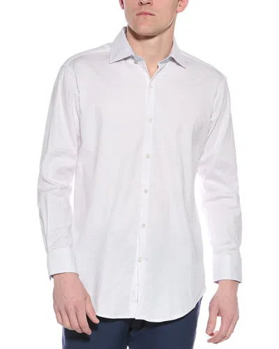Tailorbyrd Textured Check Dress Shirt In White