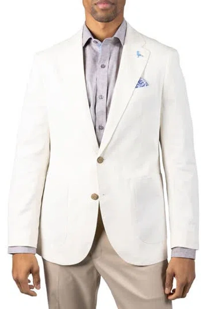 Tailorbyrd Textured Linen Blend Sport Coat In White