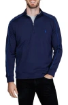 Tailorbyrd Textured Performance Quarter Zip Pullover In Blue