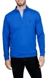 Tailorbyrd Textured Performance Quarter Zip Pullover In Blue