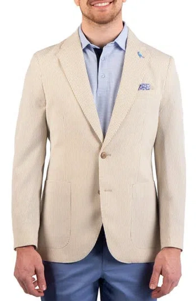 Tailorbyrd Textured Stripe Seersucker Sport Coat In Neutral