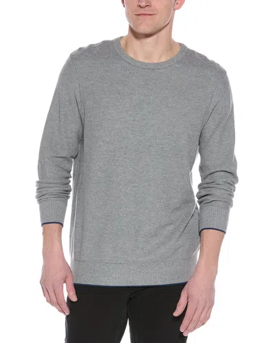 Tailorbyrd Textured Waffle Crewneck Sweater In Gray