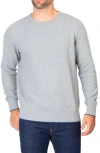 Tailorbyrd Textured Waffle Knit Crewneck Sweater In Grey Heather