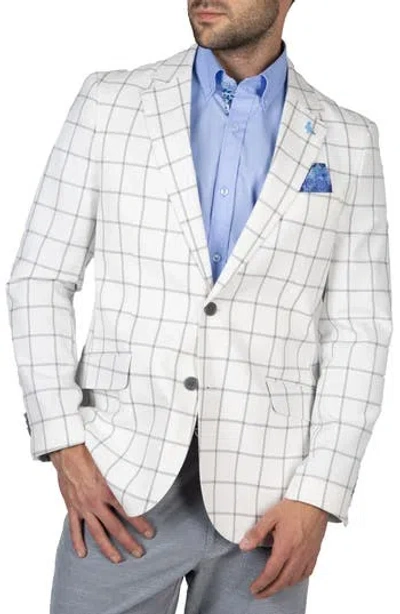 Tailorbyrd Textured Windowpant Sportcoat In White