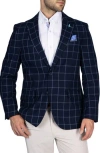 Tailorbyrd Textured Windowpant Sportcoat In Blue