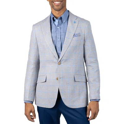 Tailorbyrd Textured Yarn Dye Windowpane Sport Coat In Blue