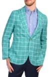 Tailorbyrd Textured Yarn Dye Windowpane Sport Coat In Kelly Green