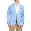 Tailorbyrd Textured Yarn Dyed Windowpane Sport Coat In Light Blue