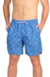 Tailorbyrd Tie Dye Print Swim Trunks In Blue