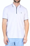 Tailorbyrd Micro Piqué Zipper Placket Polo In Dove White