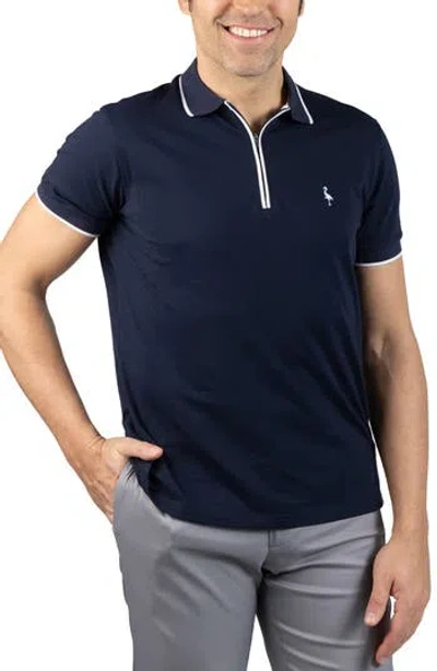 Tailorbyrd Tipped Piqué Polo In Blue
