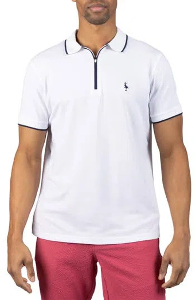 Tailorbyrd Tipped Piqué Polo In White