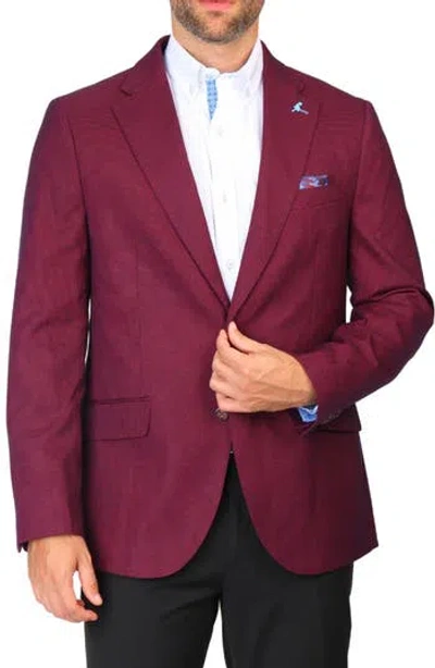 Tailorbyrd Tonal Dobby Sport Coat In Burgundy