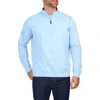 Tailorbyrd Tonal Tropical Print Micro Pique Pullover In Light Blue