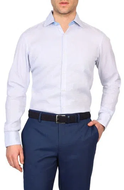 Tailorbyrd Trim Fit Dobby Non-iron Stretch Dress Shirt In Sky Blue