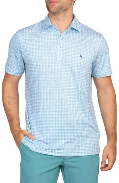 Tailorbyrd Triple Grid Performance Polo In Seafoam