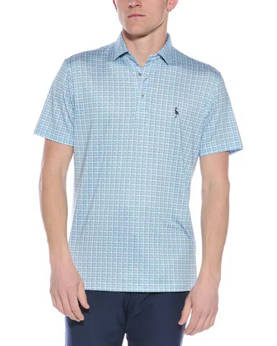 Tailorbyrd Triple Grid Performance Polo Shirt In Blue