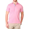 Tailorbyrd Twisted Yarn Dobby Twill Polo In Pink