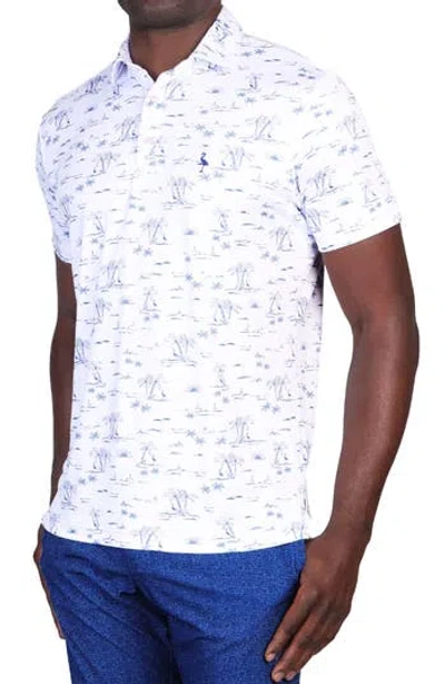 Tailorbyrd Vacation Byrd Performance Polo In White