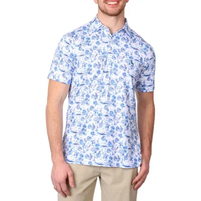 Tailorbyrd Vacation Time Performance Polo In Dove White