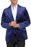Tailorbyrd Velvet Embossed Houndstooth Sport Coat In Navy