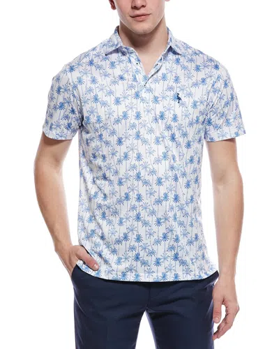 Tailorbyrd Vintage Palm Trees Printed Mesh Perform In White