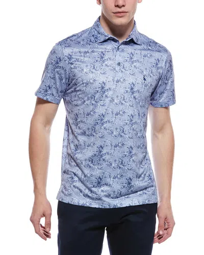 Tailorbyrd Vintage Tropical Printed Mesh Performance In Blue