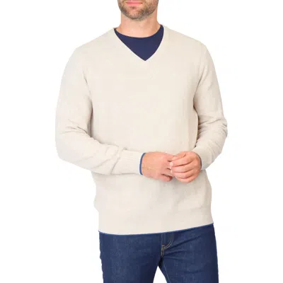 Tailorbyrd Waffle Knit V-neck Sweater Vest In Oatmeal