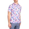 Tailorbyrd Watercolor Leaf Print Performance Polo