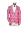 Tailorbyrd Windowpane Linen-blend Sportscoat In Nantucket Red