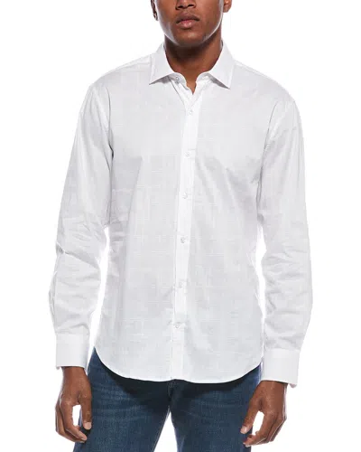 Tailorbyrd Windowpane Shirt In White