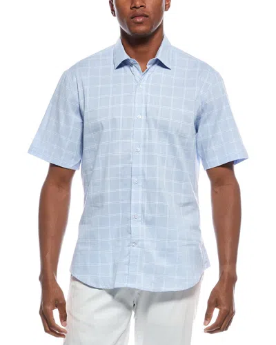 Tailorbyrd Windowpane Shirt In Blue